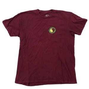 T&C Surf Design Adult Shirt L Burgundy Short Sleeve Crew Neck Size L Men's
